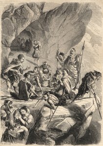 Forfalskerne i Kabylia i 1857. (forfalskning). Gravering i “Le Monde illustrious”” fra 1857. Privat samling. av Unknown artist