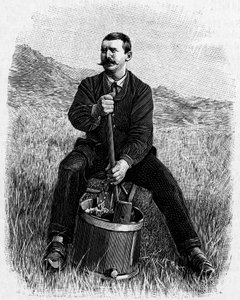 The dairy industry in France - manufacture of whey butter: dam in Lozere. Engraving in “” La Nature: revue des sciences et de leurs applications aux arts et a l