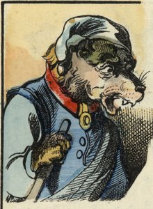 The dog Medor. Illustration of the tale “Bon medor and Little Chevrette””. In “” Tales from the home for the little ones””. Anonymous engraving of the 19th century. av Unknown artist