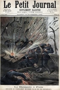 Dynamitten i Paris, eksplosjon ved politistasjonen rue des Bons Enfants forårsaket av angrepet av anarkisten Emile Henry, 8. november av Unknown artist