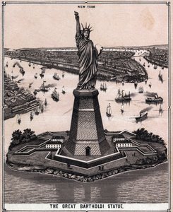 Den store Bartholdi-statuen i New York, USA i "Verden illustrerer 168 visninger"" Udatert (slutten av 1800-tallet) av Unknown artist