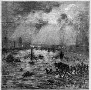 The great flooding of Toulouse on June 23 av Unknown artist