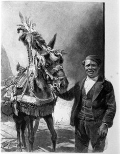 Selen til eselet fra de sicilianske tankene under tradisjonelle feiringer. Gravering av 1800-tallet av Unknown artist