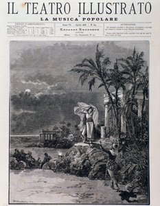 Den siste scenen av Perlefiskerne, akt I, opera av Georges Bizet av Unknown artist