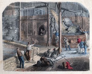 The manufacture of beer. 19th century illustration. Bianchetti collection. av Unknown artist