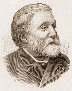 Medlemmene av Academy Francaise i 1895: portrett av Etienne Charles Henri, Viscount de Bornier (1825-1901), fransk dramatiker og poet. av Unknown artist