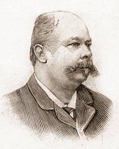The members of the Academy Francaise in 1895: portrait of Henri (Henry) Meilhac (1831-1897), French playwright. av Unknown artist