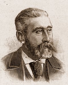 Medlemmene av Academy Francaise i 1895: portrett av Jose Maria (Jose-Maria) de Heredia (1842-1905), fransk poet. av Unknown artist
