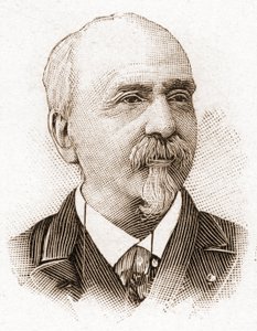 The members of the Academy Francaise in 1895: portrait of Victor Cherbuliez (1829-1899), novelist, playwright, essayist, French literary critic. av Unknown artist