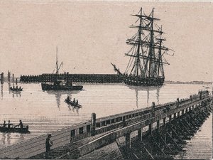 The port of the city of Calais in “” The world illustrates 168 views”” Undated (late 19th century) av Unknown artist