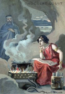 Prestinnen Cumean Sibyl som presiderer over det apollonske orakelet i Cumae, en gresk koloni som ligger i nærheten av Napoli, Italia av Unknown Artist