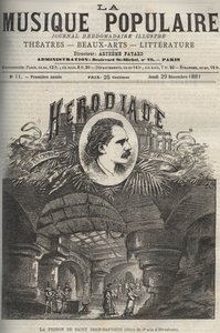 Døperen Johannes fengsel - dekor av 3. akt av "Herodiade", opera i fire akter og syv malerier av Jules Massenet, på en libretto av Paul Milliet og Henri Gremont - gravering i "La musique populaire"" illustrert ukeavis - 1882 av Unknown artist