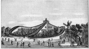 Berg-og-dal-banen til Beaujon-hagen i Paris i 1821. I "" Nature. Gjennomgang av vitenskaper og deres anvendelser til kunst og industri." 1888 av Unknown artist