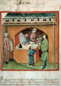 Salthandleren Eluminure fra handelen med medisin og kosthold "" Tacuinum sanitatis"" av Unknown artist