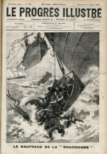 Forliset av det transatlantiske «Burgogne»-graveringen i «The illustrious progress»» fra juli 1898. av Unknown artist