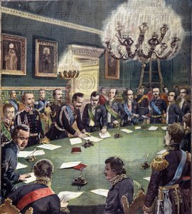 Underskriften av Charles Albert (Charles Albert), konge av Sardinia, av grunnstatutten for Monarchy of Savoy 07.02.1848, som ble vedtatt 4. mars 1848, kjent som Albertine-statutten eller Statuto Albertino. av Unknown artist