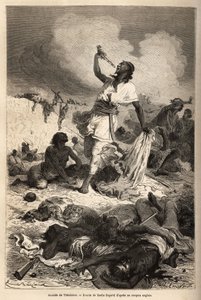 Selvmordet til Theodoros II, keiser av Etiopia (ca. 1818-1868), april av Unknown artist