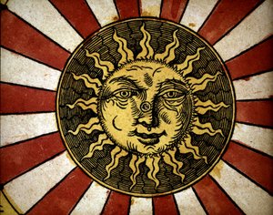 Solen - i "" Astronomicon caesarum", avhandling fra 1500-tallet. av Unknown artist