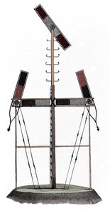 Telegrafen til Claude Chappe (1763-1805), fransk ingeniør - Gravering av 1800-tallet av Unknown artist