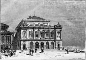 The theatre of Constantine in Algeria built by architect Paul Jean Gion (1838-1904) between 1877 and 1883 - the outside of the theatre av Unknown artist