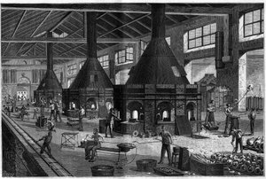The whole glassware of MM Appert brothers, showing the work of the new process of blowing glass by air compresses. av Unknown artist