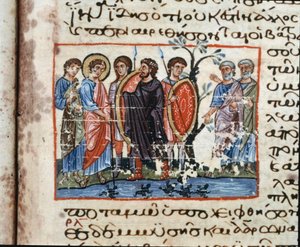 The Wounds of Egypt: The Invasion of the Frogs Miniature fra "" Codex of the Octateuch of Serail"" (ms.8 eller Seraglio Octateuch) Topkapi Sarayi Museum Library Istanbul fra 1100-tallet av Unknown artist