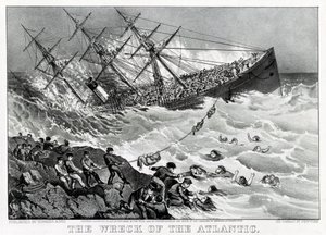Vraket av RMS Atlantic transatlantiske havfartøy fra White Star Line, på kysten av Nova Scotia av Unknown artist