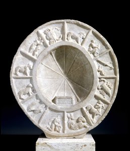 Stjernetegnene avbildet på en solmeridian fra 1400-tallet. av Unknown artist