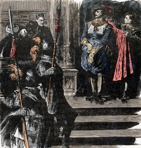 Tretti års krig: Hertugen av Friedland trekker seg ut av hæren – tretti års krig (1618-1648): Albrecht (Albert) von Wallenstein (Waldstein) (1583-1634) trekker seg fra vervet som leder av hæren, 24. januar av Unknown artist