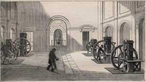 Thonnelier monetary press at La Monnaie in Paris - engraving from 1877 av Unknown artist