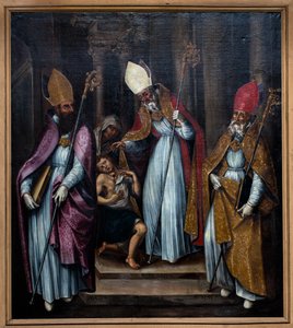 Tre biskoper helbreder en besatt mann av Unknown Artist