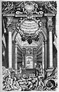 Tittelside til "" PROSPEKTET TIL PHARMUNICI, under hvilket Galen-Chemicum fra MILAN ANTIDOTARY av Unknown artist