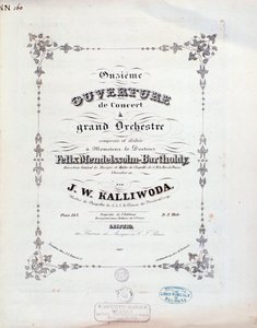 Tittelside til partituret til ouverture nr. 11 av Kalliwoda av Unknown artist