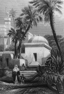 Tombs of the Moorish inhabitants in a cemetery of Algiers in Bab-el-Oued av Unknown artist