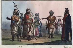 Traditional Kurdish costumes - Georgian - Armenian - av Unknown artist