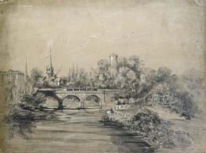 Tog Crossing Bridge av Unknown artist