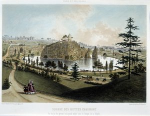 Transformasjoner av Paris under det andre imperiet, Haussmann Paris. Hagen til Buttes Chaumont av Unknown artist