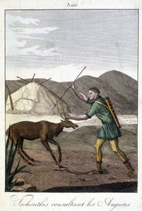 Tschutkis-mann som konsulterer auspures (Asia). av Unknown artist