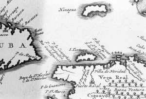 Turtle Island og Santo Domingo fra et kart fra 1600-tallet av Pierre Vandier. av Unknown artist