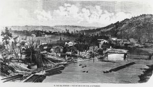 USA: Oljelandet i Pensylvania, Oil Creek Valley. av Unknown artist