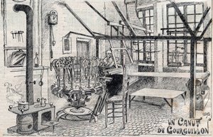 En canut fra Gourguillon (Lyon) i 1893 - gravering i "Le Progres illustrious"" fra 1895 av Unknown artist