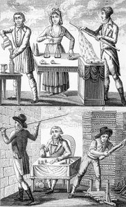 Bruk av nye vekter og mål i 1795. av Unknown artist
