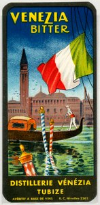 Venezia bitter alkoholreklame (kromolitografi sent på 1800-tallet) av Unknown artist