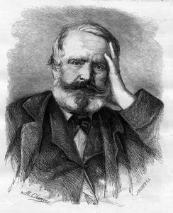 Victor Hugo (1802-1885), fransk forfatter, i 1866. av Unknown artist