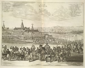 Utsikt over Benin. Prosesjon av innfødte av Unknown artist