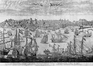 Utsikt over Lisboa, gravering, Portugal av Unknown artist