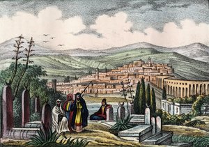 Utsikt over Medeah, den gamle romerske festningen i Algerie. I "" Storia d