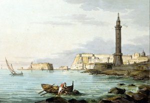 Utsikt over Napoli fra havnen. Til venstre står Castel dell