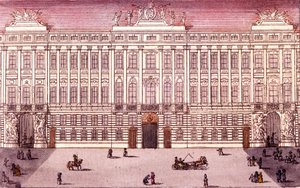 Utsikt over Imperial Chancery i Wien, Østerrike Gravering fra 1820 av Unknown artist