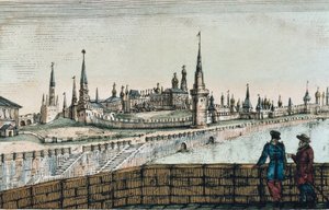 Utsikt over Kreml i Moskva, fra "Travels" av Edouard de Montule av Unknown artist